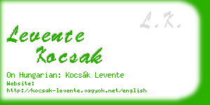 levente kocsak business card