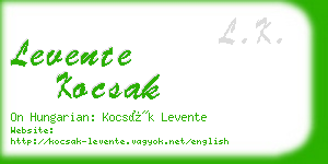 levente kocsak business card